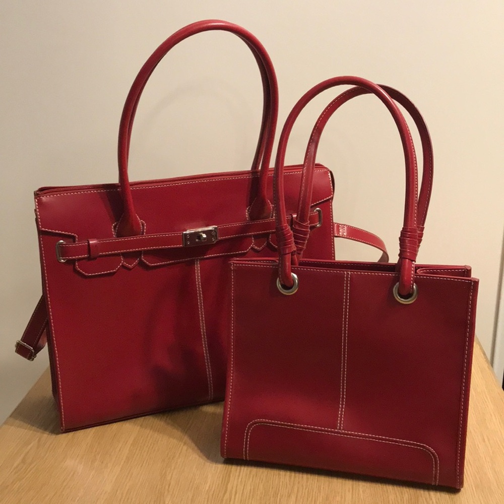 Elegant Red Handbag Set